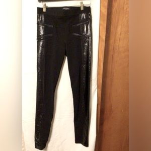 DAVID LERNER  Legging  With faux leather shinny SZ M